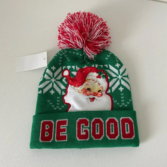 NWT | Ugly Stuff Supply adult Santa be good winter hat beanie —‎ one size - Picture 1 of 5